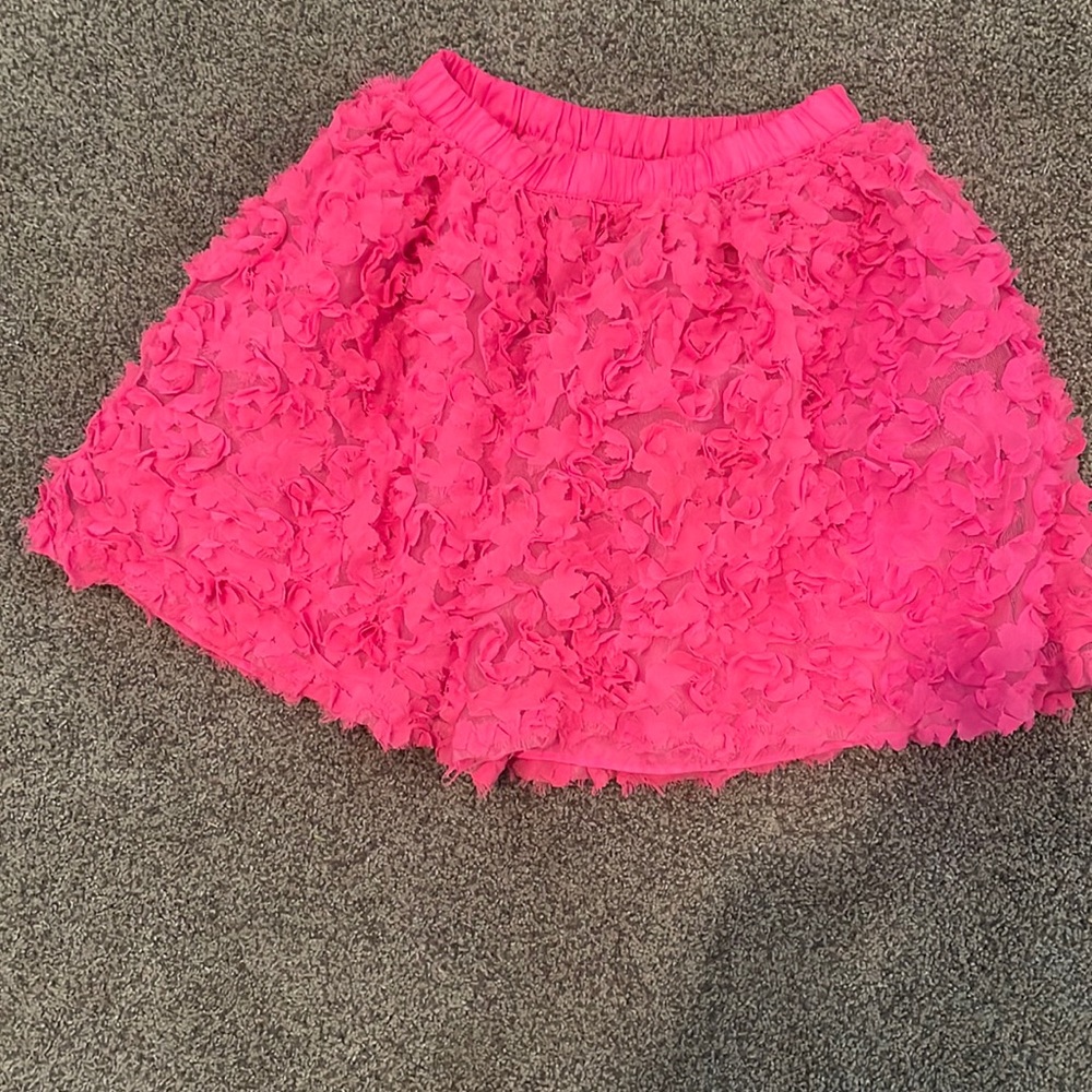 Childrens place girls size 7/8 floral pink fluffy tulle skirt